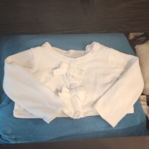 Janie And Jack - White Bow Cropped Cardigan